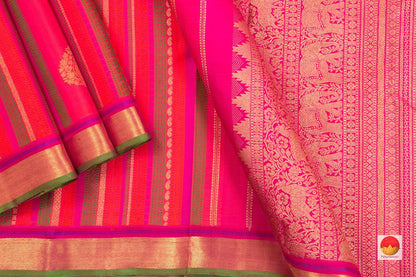 Kanchipuram Silk Saree - Handwoven Pure Silk - Pure Zari - PV NYC 89 - Silk Sari - Panjavarnam