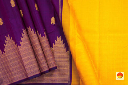 Kanchipuram Silk Saree - Handwoven Pure Silk - Pure Zari - PV NYC 90 - Silk Sari - Panjavarnam