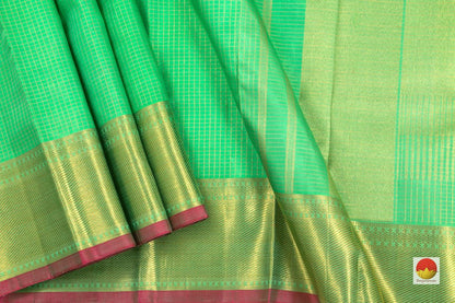 Kanchipuram Silk Saree - Handwoven Pure Silk - Pure Zari - PV NYC 91 - Silk Sari - Panjavarnam