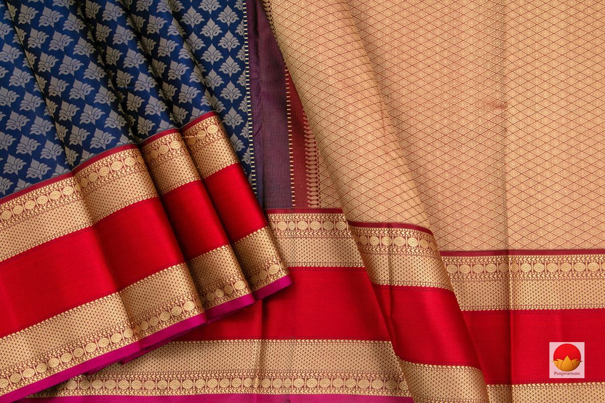 Kanchipuram Silk Saree - Handwoven Pure Silk - Pure Zari - PV NYC 99 - Saris & Lehengas - Panjavarnam