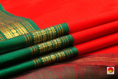 Kanchipuram Silk Saree - Handwoven Pure Silk - Pure Zari - PV SAR 45 - Silk Sari - Panjavarnam