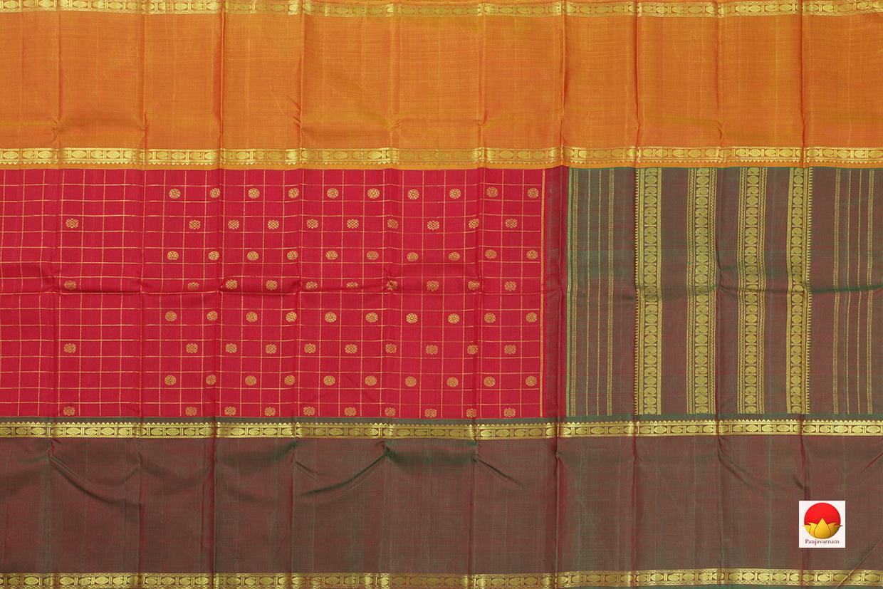 Kanchipuram Silk Saree - Handwoven Pure Silk - Pure Zari - PV SRI 2373 - Silk Sari - Panjavarnam