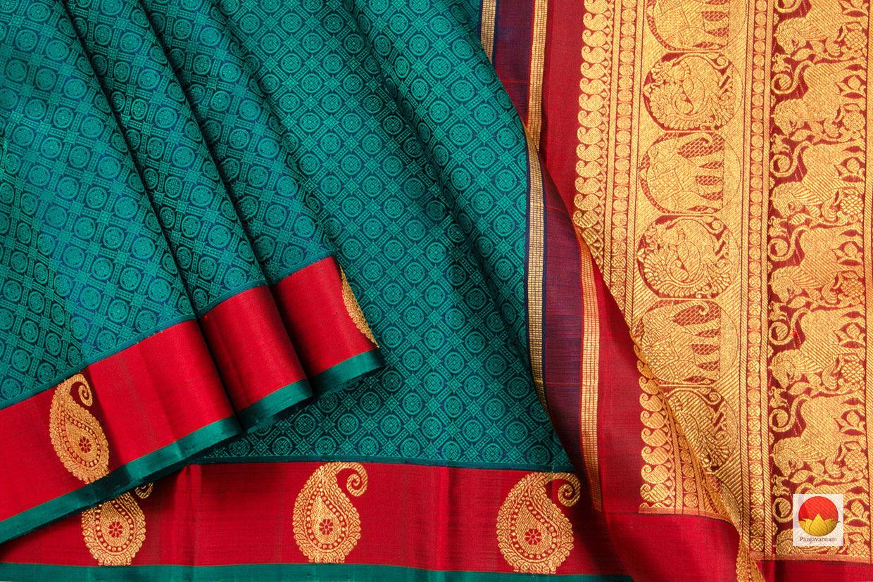 Kanchipuram Silk Saree - Handwoven Pure Silk - Pure Zari - PV SRI 3668 - Silk Sari - Panjavarnam