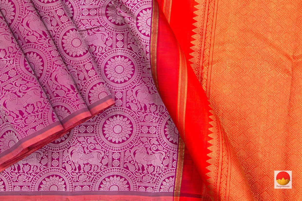 Kanchipuram Silk Saree - Handwoven Pure Silk - Pure Zari - PV SRI 3671 - Silk Sari - Panjavarnam