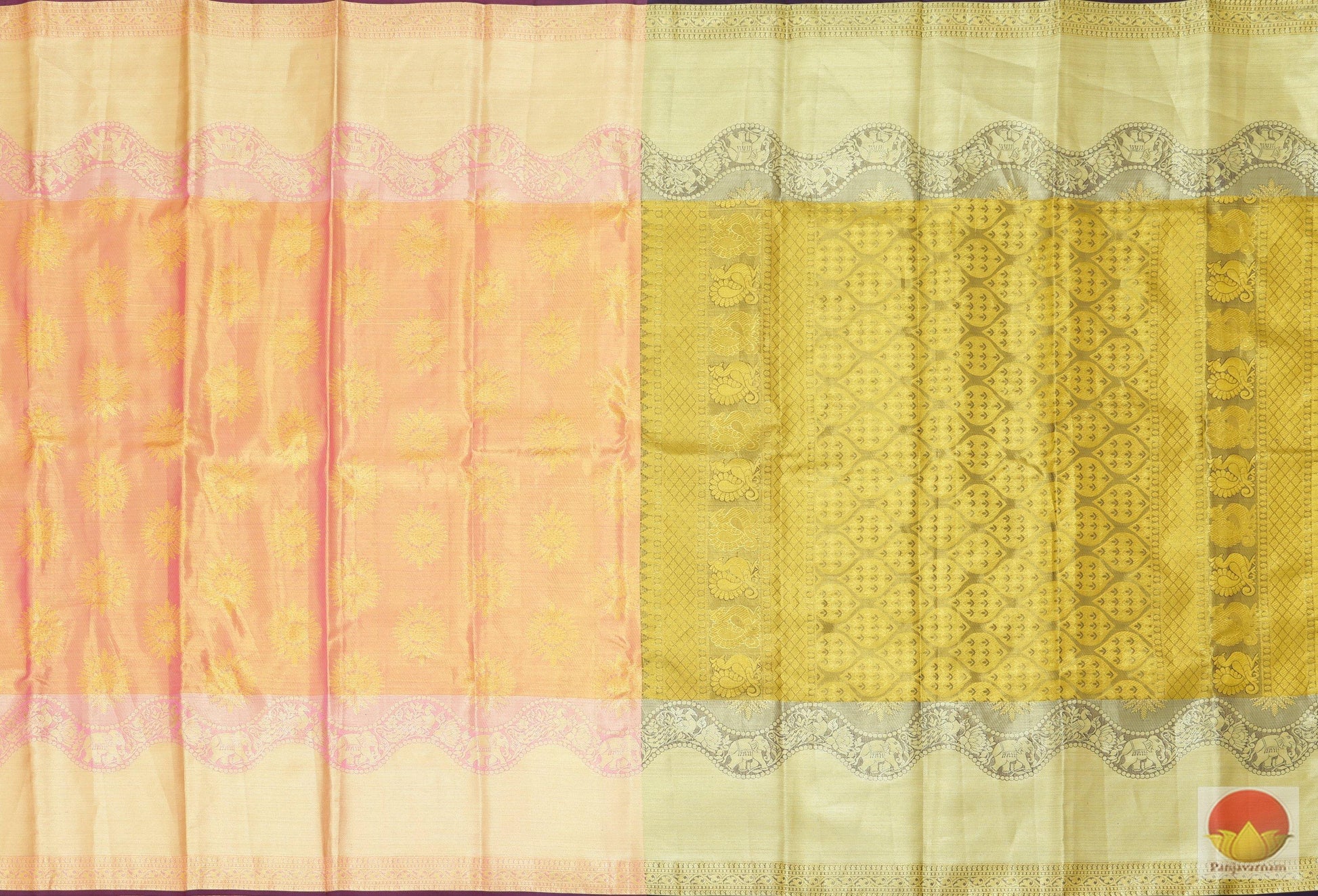 Kanchipuram Silk Saree - Handwoven Pure Silk - Pure Zari - PVG 4001 Archives - Silk Sari - Panjavarnam