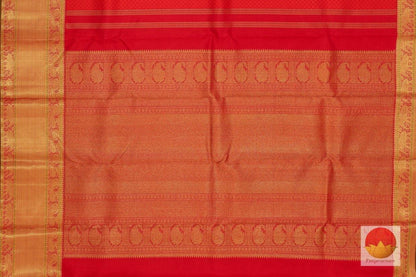 Kanchipuram Silk Saree - Handwoven Pure Silk - Pure Zari - Red Jacquard - PV G 4011 - Archives - Silk Sari - Panjavarnam