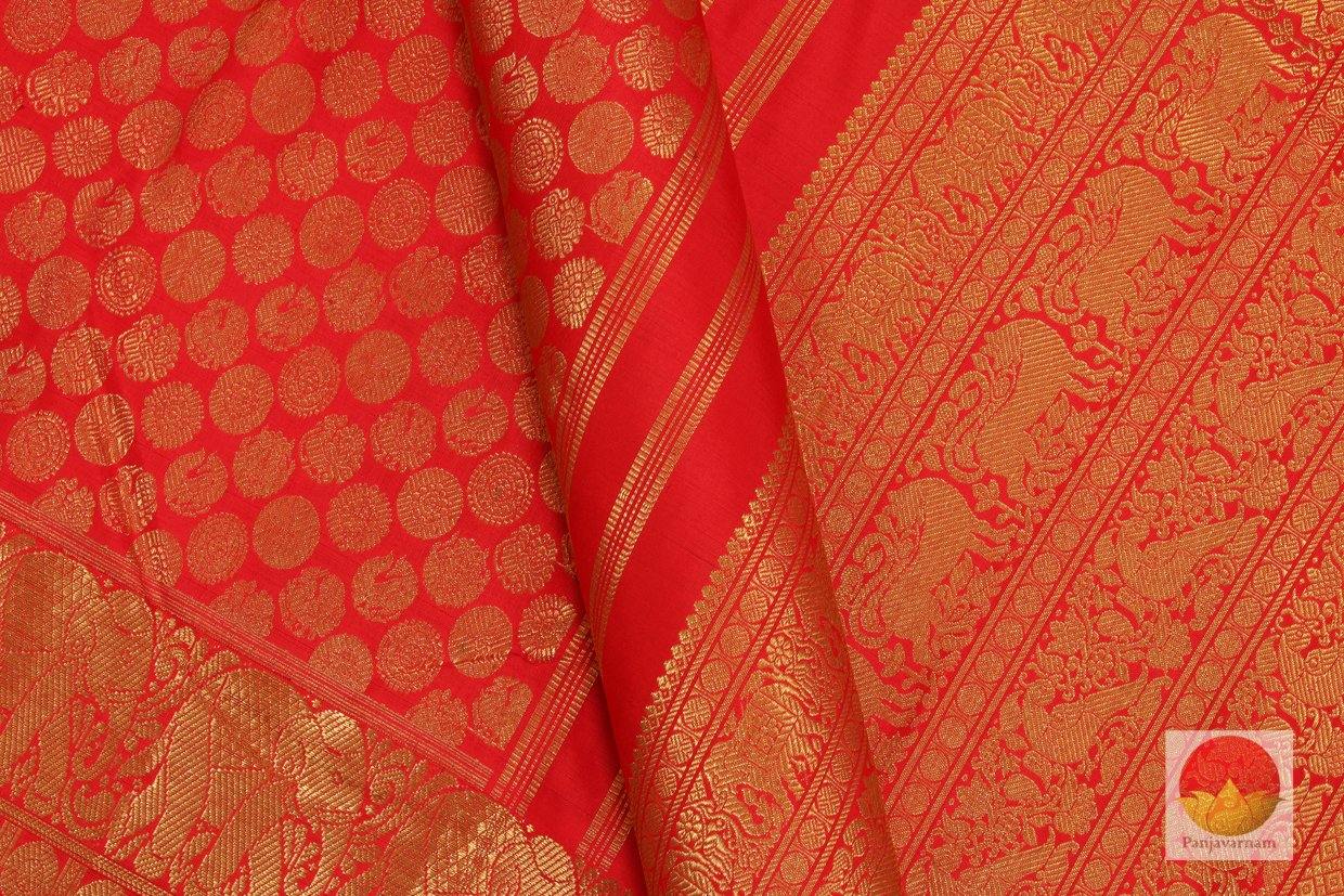 Kanchipuram Silk Saree - Handwoven Pure Silk - Pure Zari - Red - PV G 1787 - Archives - Silk Sari - Panjavarnam