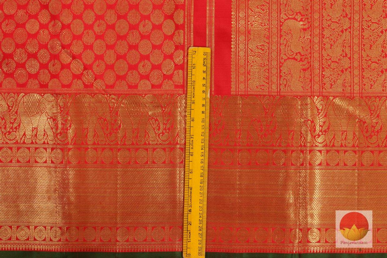 Kanchipuram Silk Saree - Handwoven Pure Silk - Pure Zari - Red - PV G 1787 - Archives - Silk Sari - Panjavarnam
