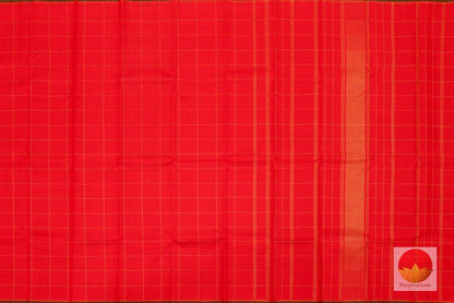 Kanchipuram Silk Saree - Handwoven Pure Silk - Pure Zari - Red - PV G 4116 - Archives - Silk Sari - Panjavarnam