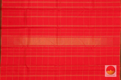 Kanchipuram Silk Saree - Handwoven Pure Silk - Pure Zari - Red - PV G 4116 - Archives - Silk Sari - Panjavarnam