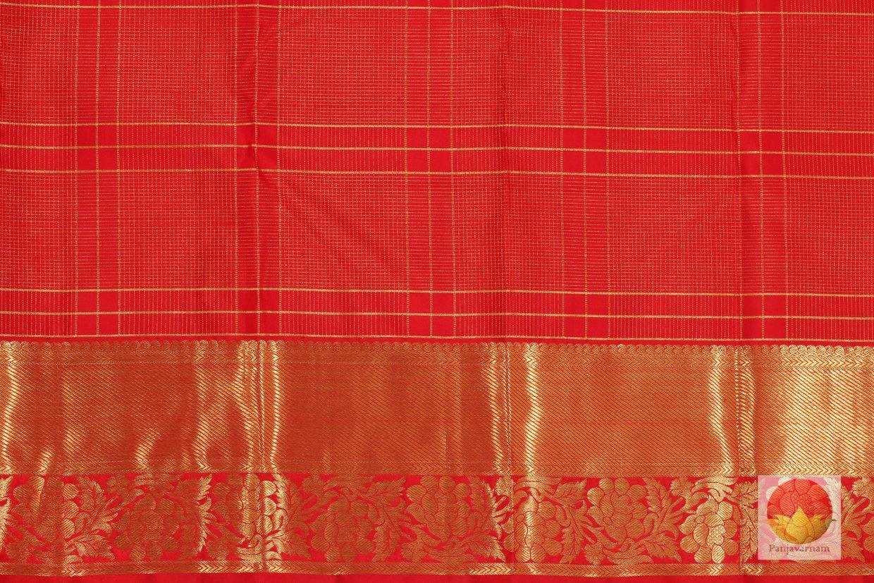 Kanchipuram Silk Saree - Handwoven Pure Silk - Pure Zari - Red Vaira Oosi - PV SRI 1253 - Silk Sari - Panjavarnam