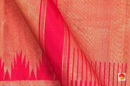 Kanchipuram Silk Saree - Handwoven Pure Silk - Pure Zari - Rising Border - PV SRI 2015 - Silk Sari - Panjavarnam