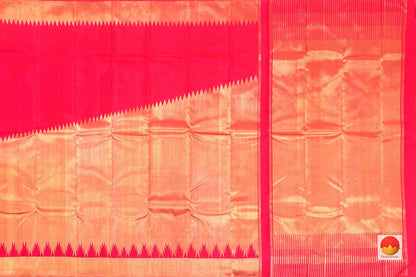 Kanchipuram Silk Saree - Handwoven Pure Silk - Pure Zari - Rising Border - PV SRI 2015 - Silk Sari - Panjavarnam