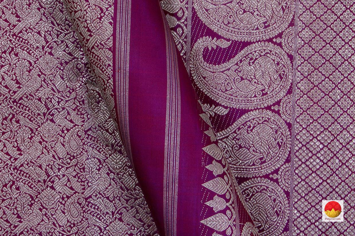 Kanchipuram Silk Saree - Handwoven Pure Silk - Pure Zari - Rising Border - PV SRI 4454 - Cotton Saree - Panjavarnam