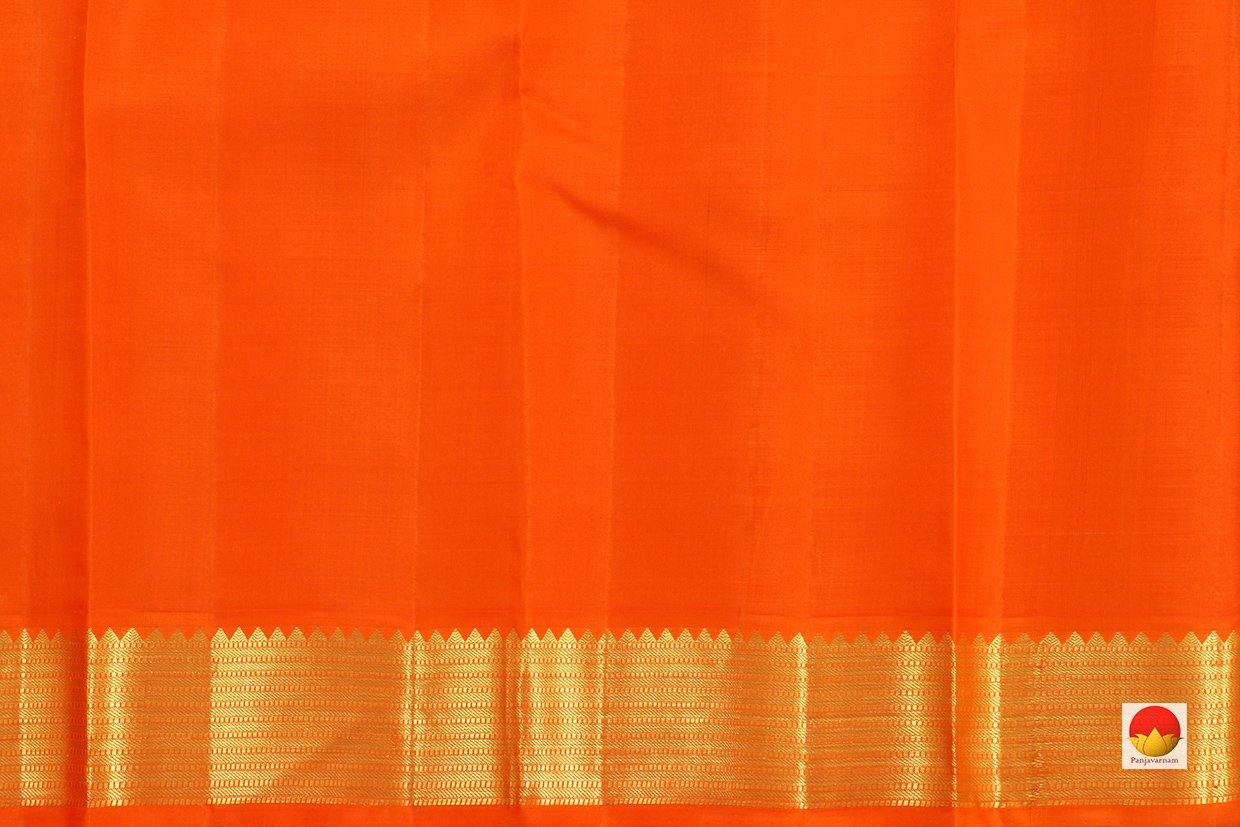 Kanchipuram Silk Saree - Handwoven Pure Silk - Pure Zari - Royal Blue & Orange - PV J 210 - Archives - Silk Sari - Panjavarnam