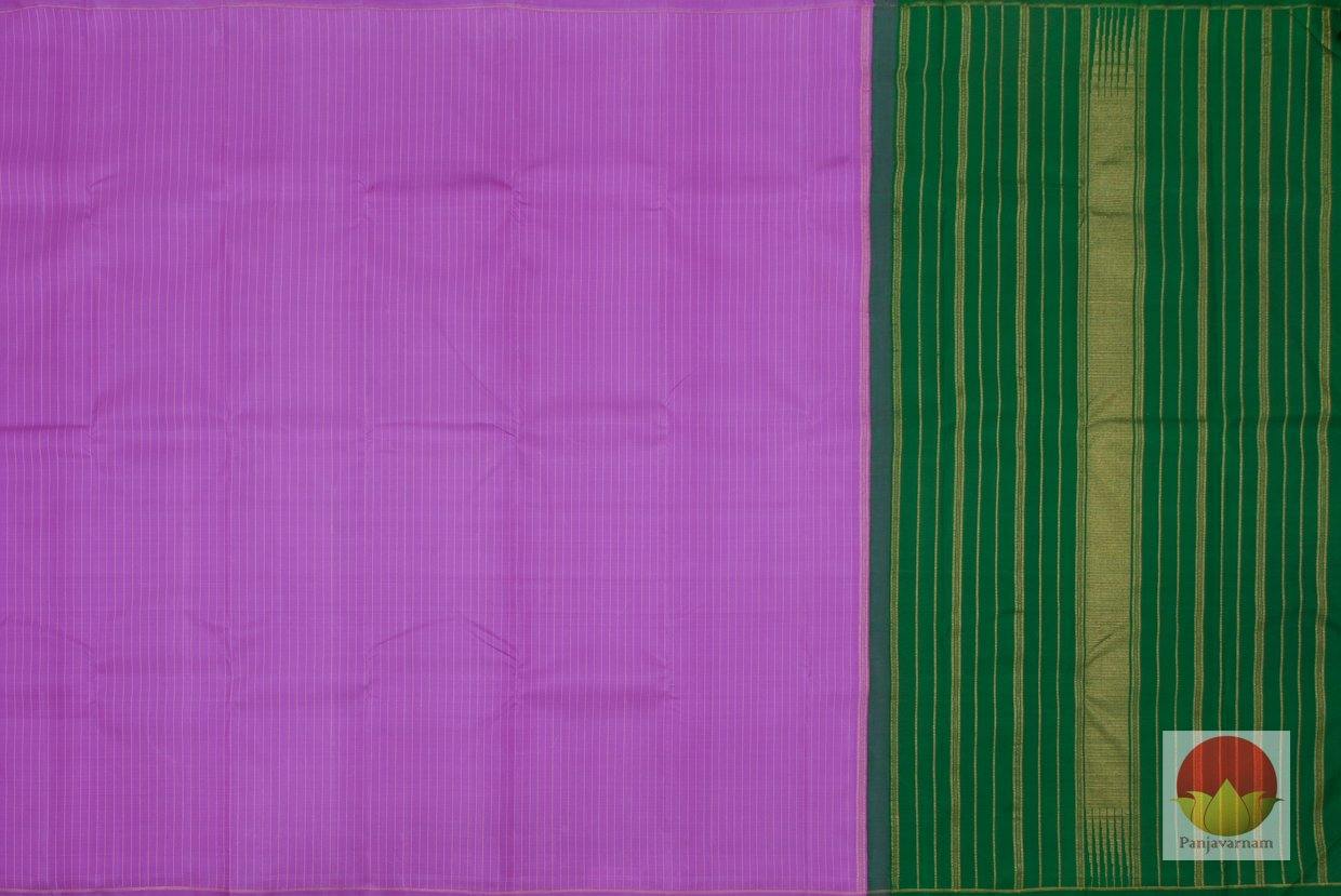 Kanchipuram Silk Saree - Handwoven Pure Silk - Pure Zari - Silk Thread Work - Purple & Green - SRI 1102 - Archives - Silk Sari - Panjavarnam