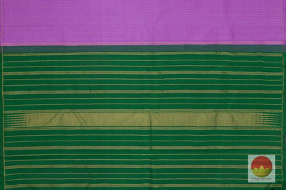 Kanchipuram Silk Saree - Handwoven Pure Silk - Pure Zari - Silk Thread Work - Purple & Green - SRI 1102 - Archives - Silk Sari - Panjavarnam