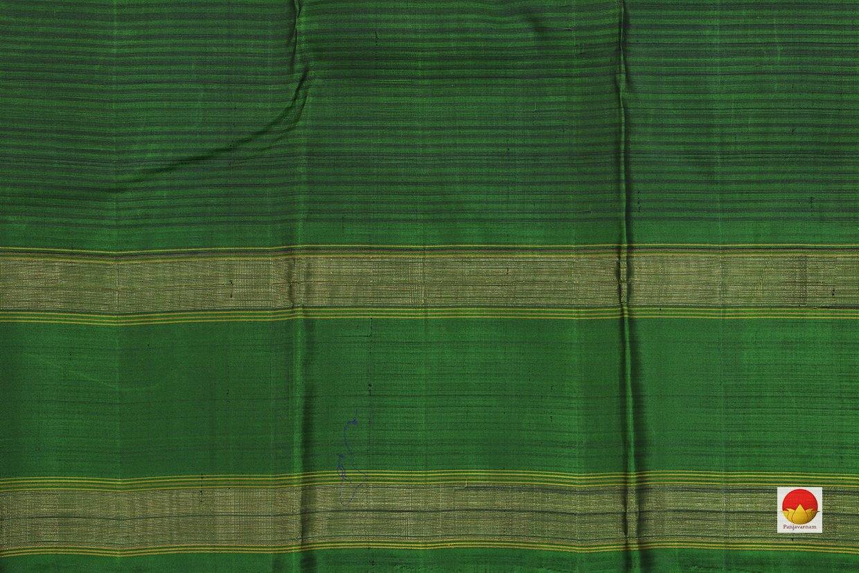 Kanchipuram Silk Saree - Handwoven Pure Silk - Pure Zari - Temple Border - PV J 3692A - Silk Sari - Panjavarnam