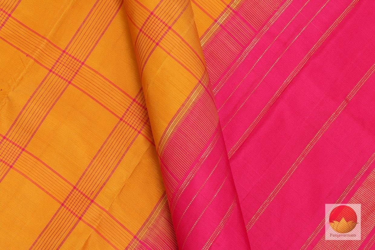 Kanchipuram Silk Saree - Handwoven Pure Silk - Pure Zari - Temple Border - Yellow & Pink - PV G 4060 - Archives - Silk Sari - Panjavarnam