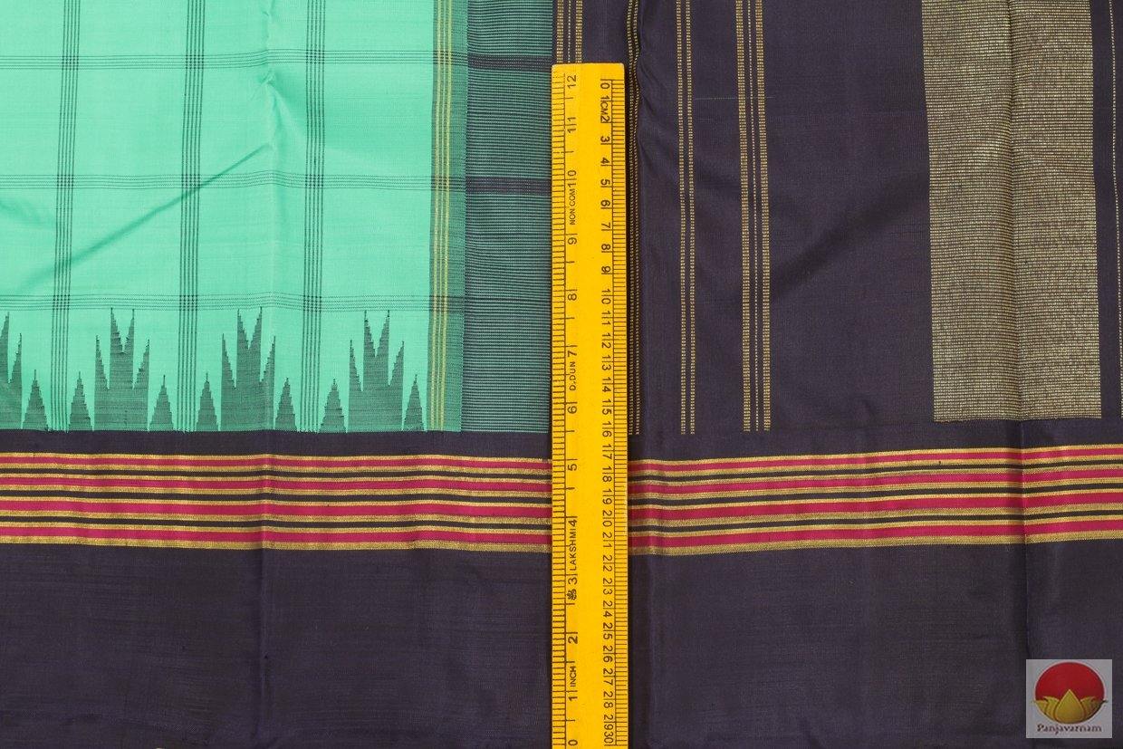 Kanchipuram Silk Saree - Handwoven Pure Silk - Pure Zari - Temple Korvai Border - PV G 4059 - Archives - Silk Sari - Panjavarnam