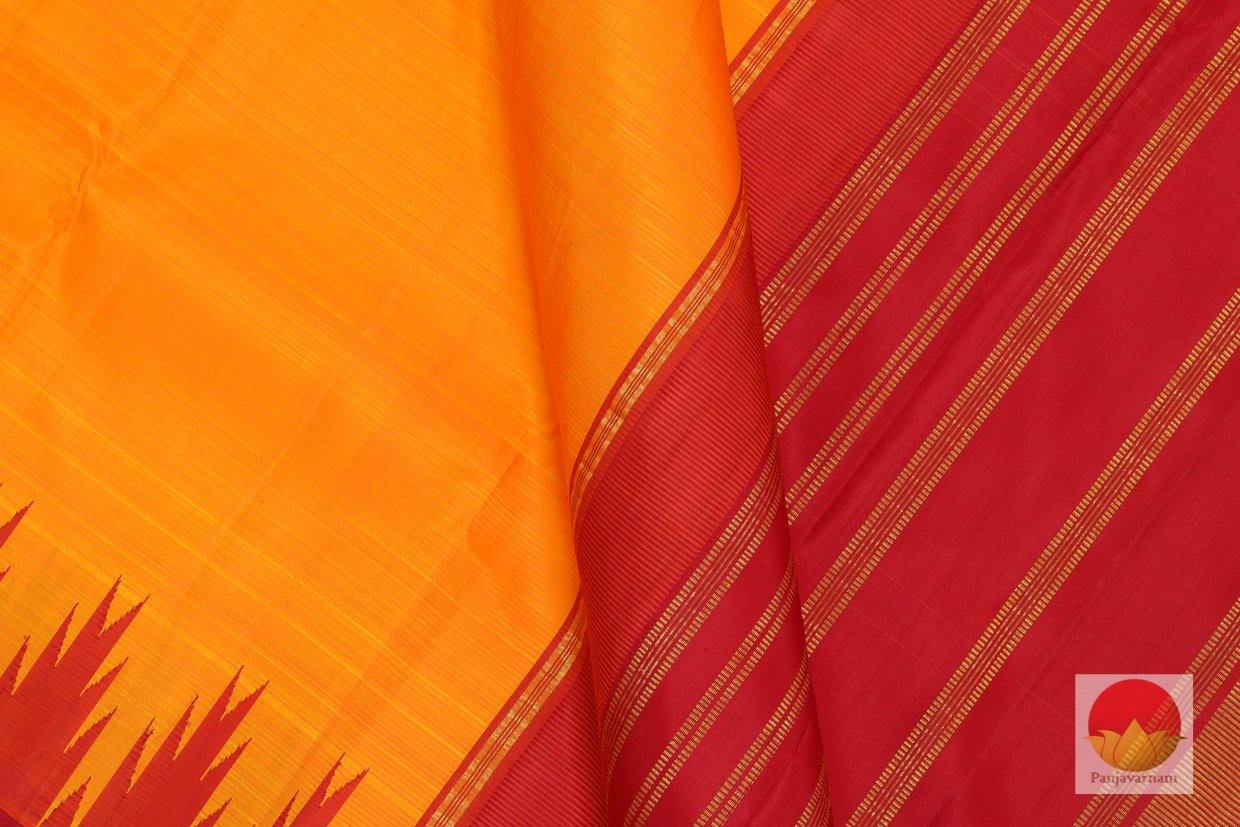 Kanchipuram Silk Saree - Handwoven Pure Silk - Pure Zari - Temple Korvai Border - PV RA 1 B - Archives - Silk Sari - Panjavarnam