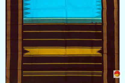 Kanchipuram Silk Saree - Handwoven Pure Silk - Pure Zari - Temple Korvai Border - PV SH NZ 232 - Silk Sari - Panjavarnam