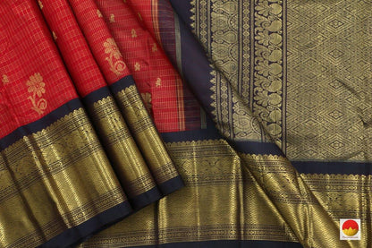 Kanchipuram Silk Saree - Handwoven Pure Silk - Pure Zari - Traditional One Side Border - PV SRI 1521 - Archives - Silk Sari - Panjavarnam