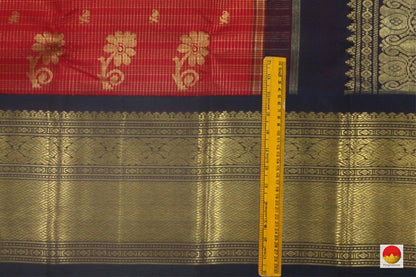 Kanchipuram Silk Saree - Handwoven Pure Silk - Pure Zari - Traditional One Side Border - PV SRI 1521 - Archives - Silk Sari - Panjavarnam