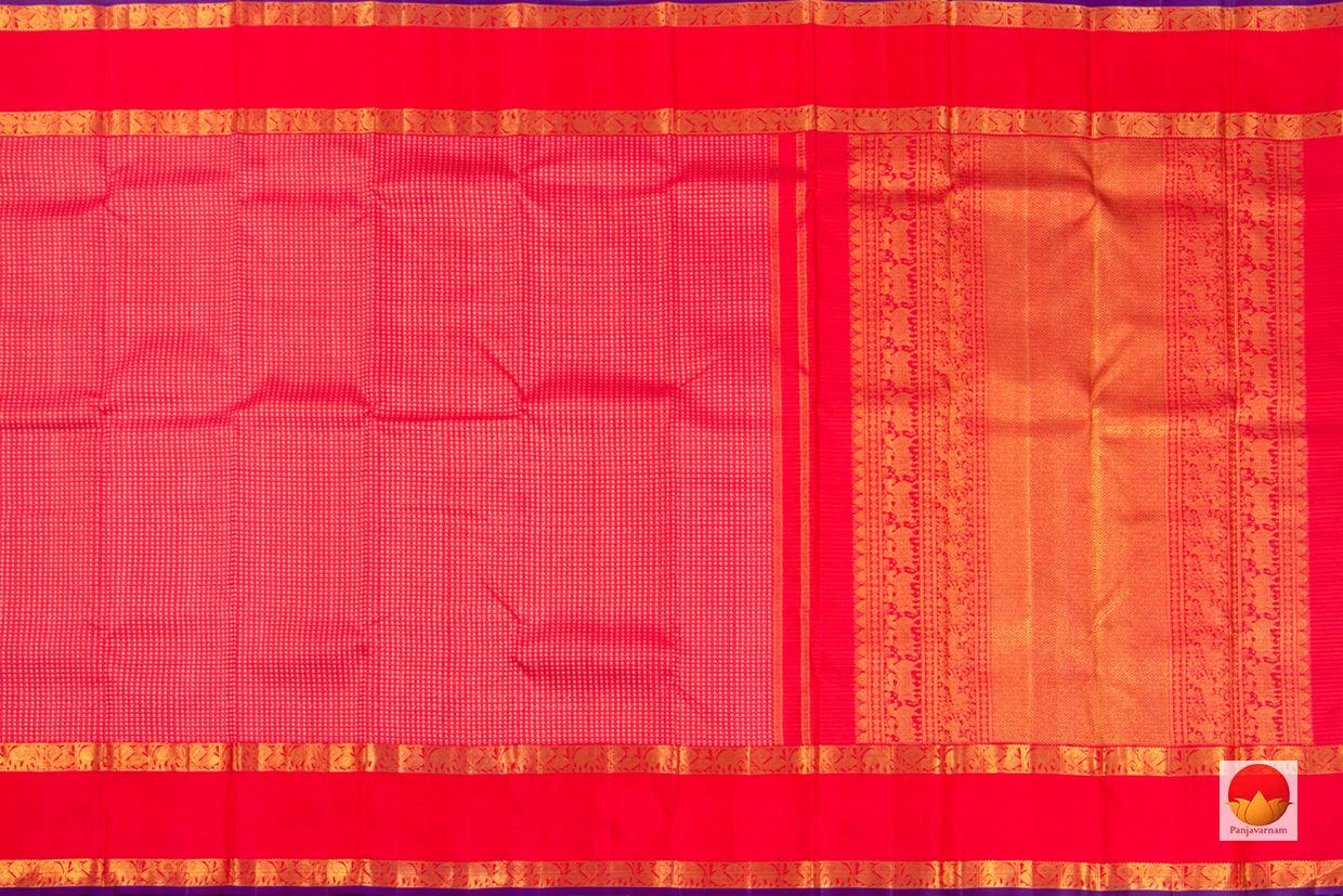 Kanchipuram Silk Saree - Handwoven Pure Silk - Pure Zari - Vaira Oosi - PV NYC 13 - Silk Sari - Panjavarnam