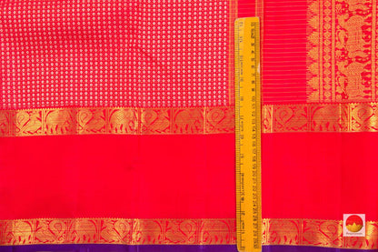 Kanchipuram Silk Saree - Handwoven Pure Silk - Pure Zari - Vaira Oosi - PV NYC 13 - Silk Sari - Panjavarnam