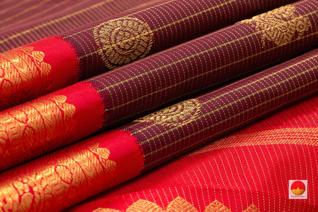 Kanchipuram Silk Saree - Handwoven Pure Silk - Pure Zari - Vaira Oosi - PV NYC 16 - Silk Sari - Panjavarnam