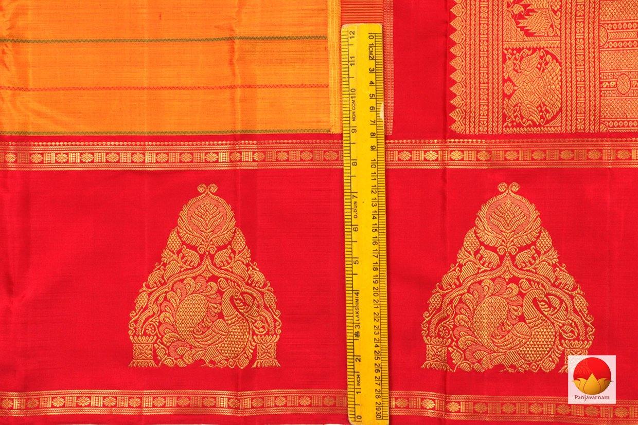 Kanchipuram Silk Saree - Handwoven Pure Silk - Pure Zari - Veldhari Stripes - Ganga Jamuna Border - PV G 4285 - Archives - Silk Sari - Panjavarnam