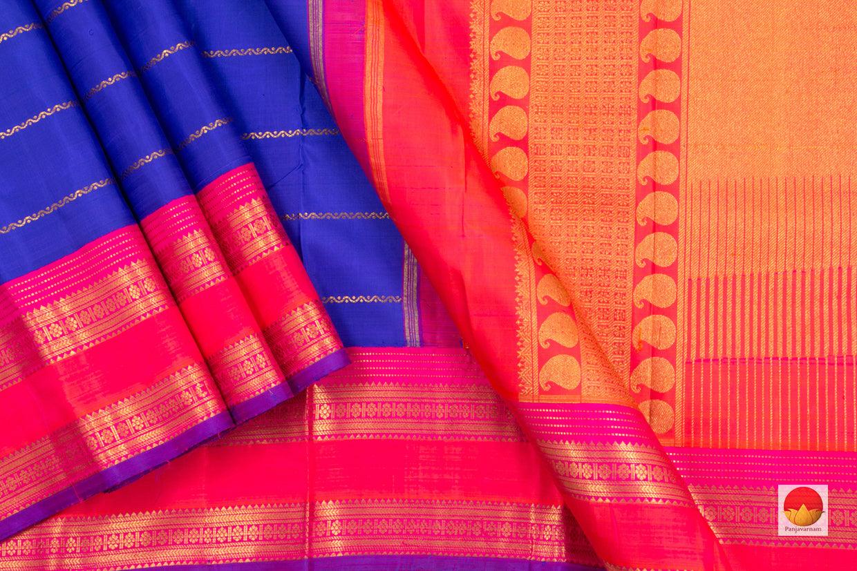 Kanchipuram Silk Saree - Handwoven Pure Silk - Pure Zari - Veldhari Stripes - PV NYC 36 - Archives - Silk Sari - Panjavarnam