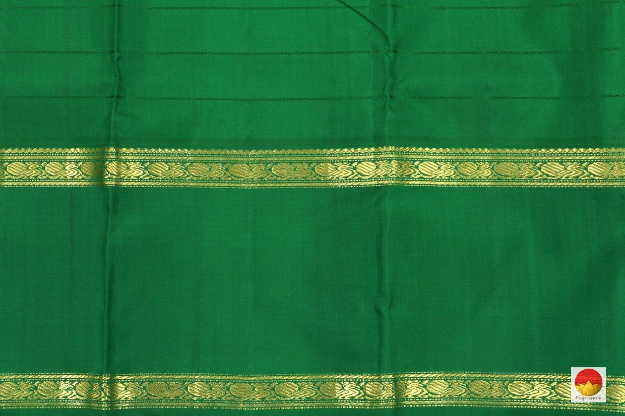 Kanchipuram Silk Saree - Handwoven Pure Silk - Pure Zari - Veldhari Stripes - Yellow & Green - PV J 3540 - Archives - Silk Sari - Panjavarnam