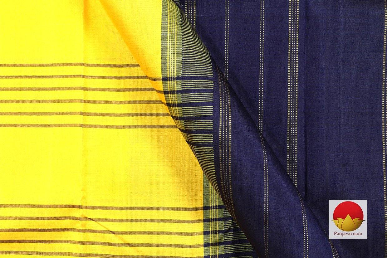 Kanchipuram Silk Saree - Handwoven Pure Silk - Pure Zari - Yellow & Blue - PV SRI 1417 - Archives - Silk Sari - Panjavarnam