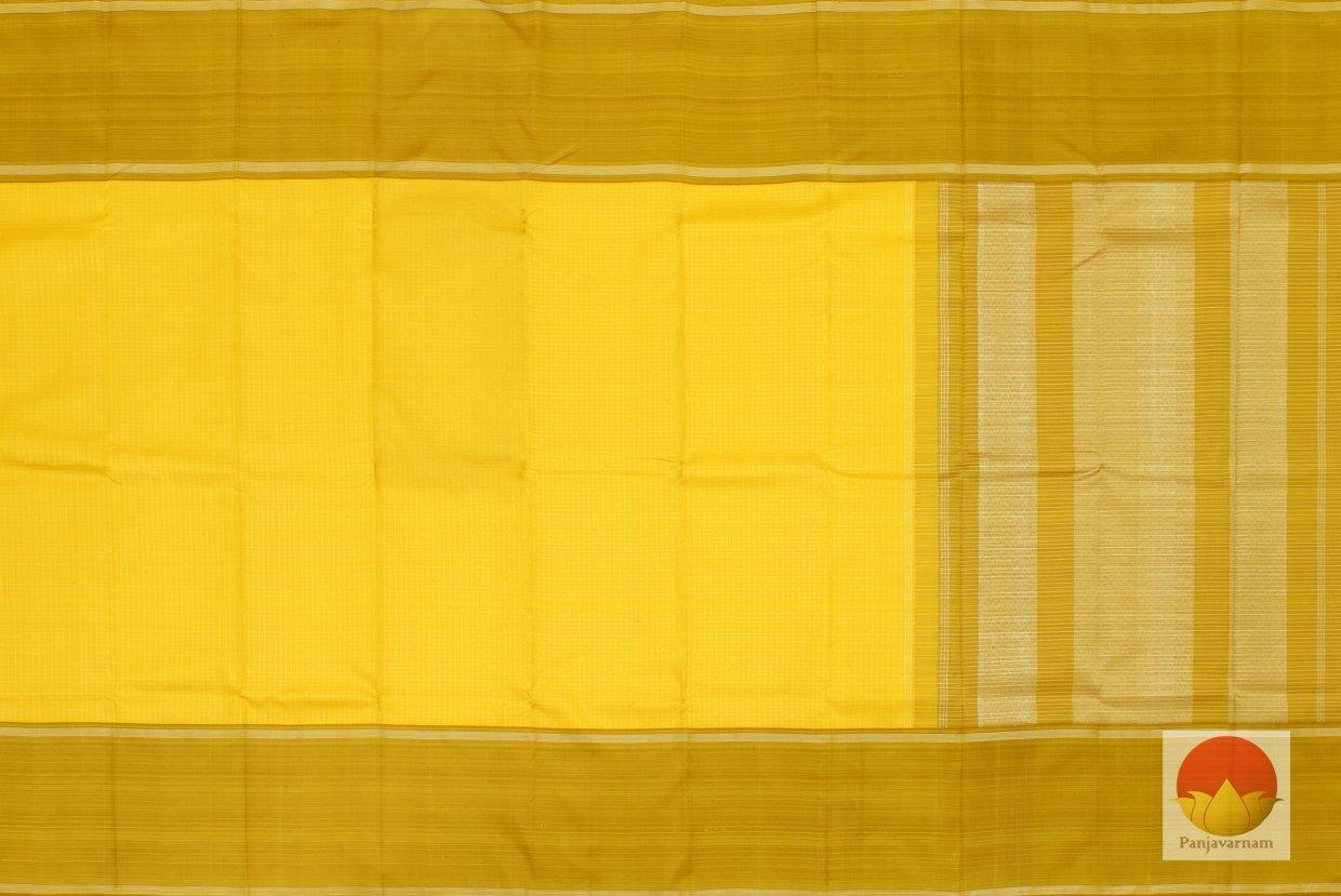 Kanchipuram Silk Saree - Handwoven Pure Silk - Pure Zari - Yellow & Mustard - PV KG 1552 - Archives - Silk Sari - Panjavarnam