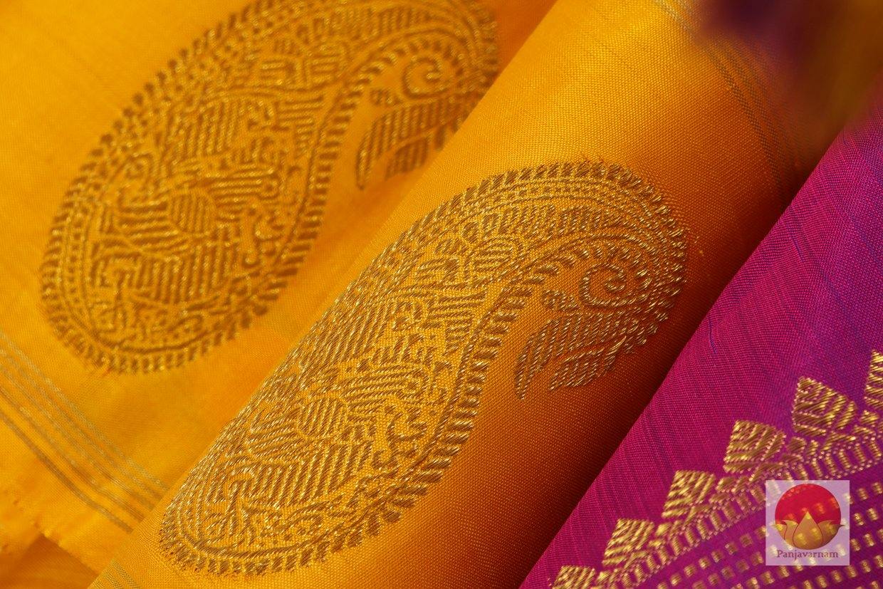 Kanchipuram Silk Saree - Handwoven Pure Silk - Pure Zari - Yellow & Pink - PV SRI 191 Archives - Silk Sari - Panjavarnam