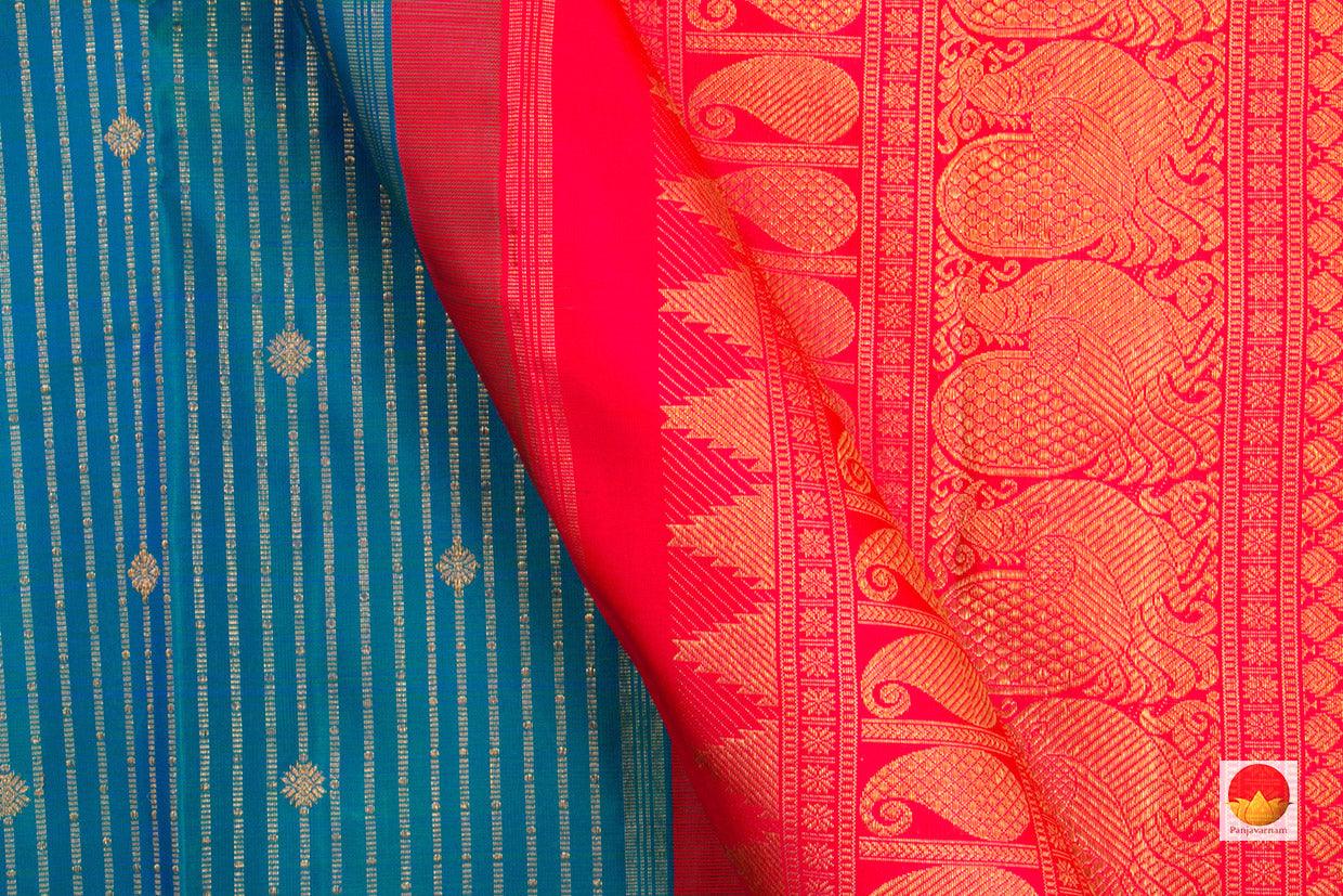 Kanchipuram Silk Saree - Handwoven Pure Silk - PV 2002 - Silk Sari - Panjavarnam