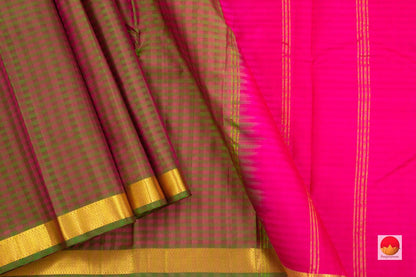 Kanchipuram Silk Saree - Handwoven Pure Silk - PV NYC 159 - Silk Sari - Panjavarnam