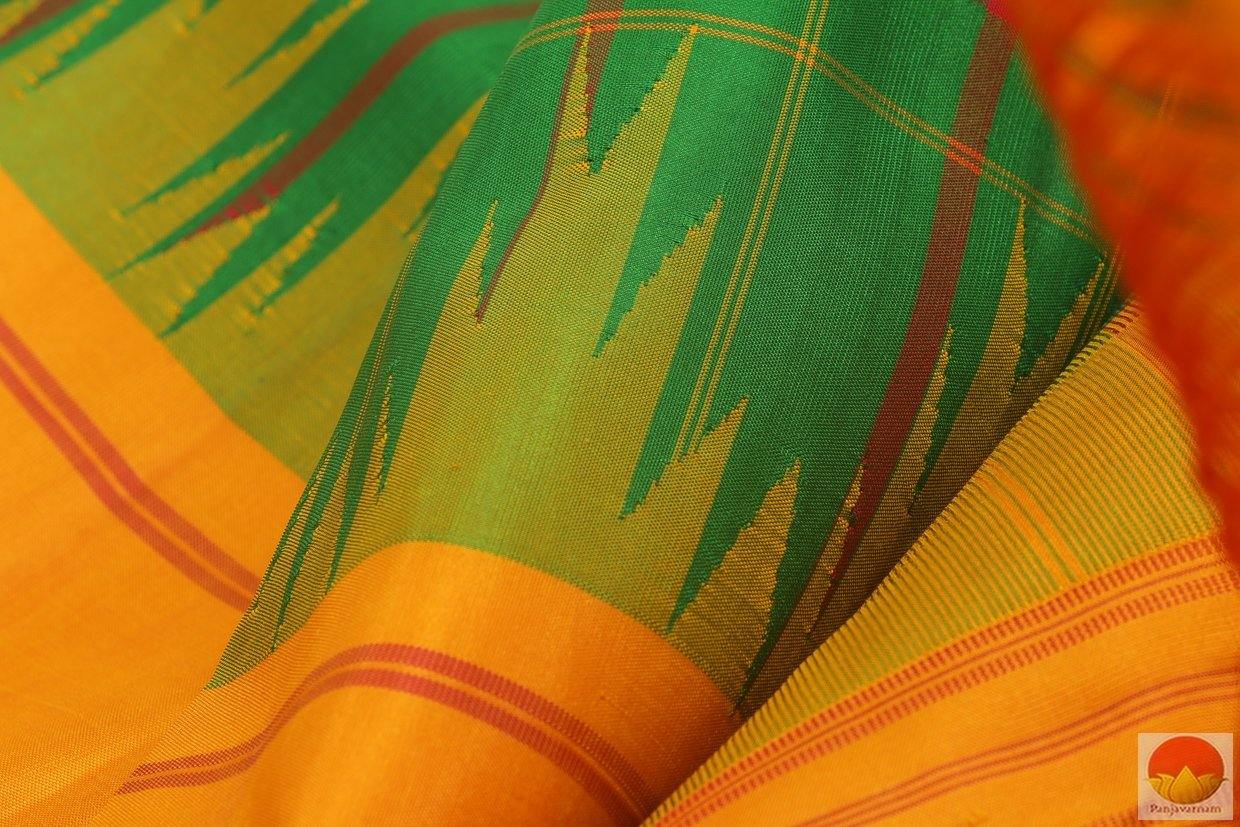 Kanchipuram Silk Saree - Handwoven Pure Silk - Temple Border - PV NZ 121 - Archives - Silk Sari - Panjavarnam
