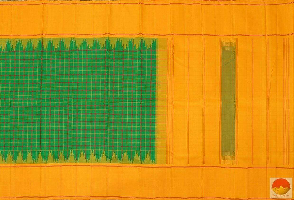 Kanchipuram Silk Saree - Handwoven Pure Silk - Temple Border - PV NZ 121 - Archives - Silk Sari - Panjavarnam