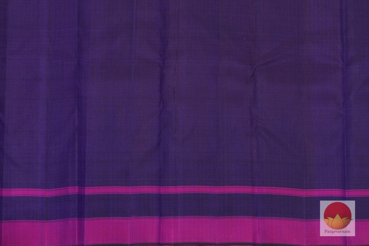 Kanchipuram Silk Saree - Handwoven Pure Silk - Temple Korvai Border - No Zari - PV SH NZ 178 - Archives - - Panjavarnam
