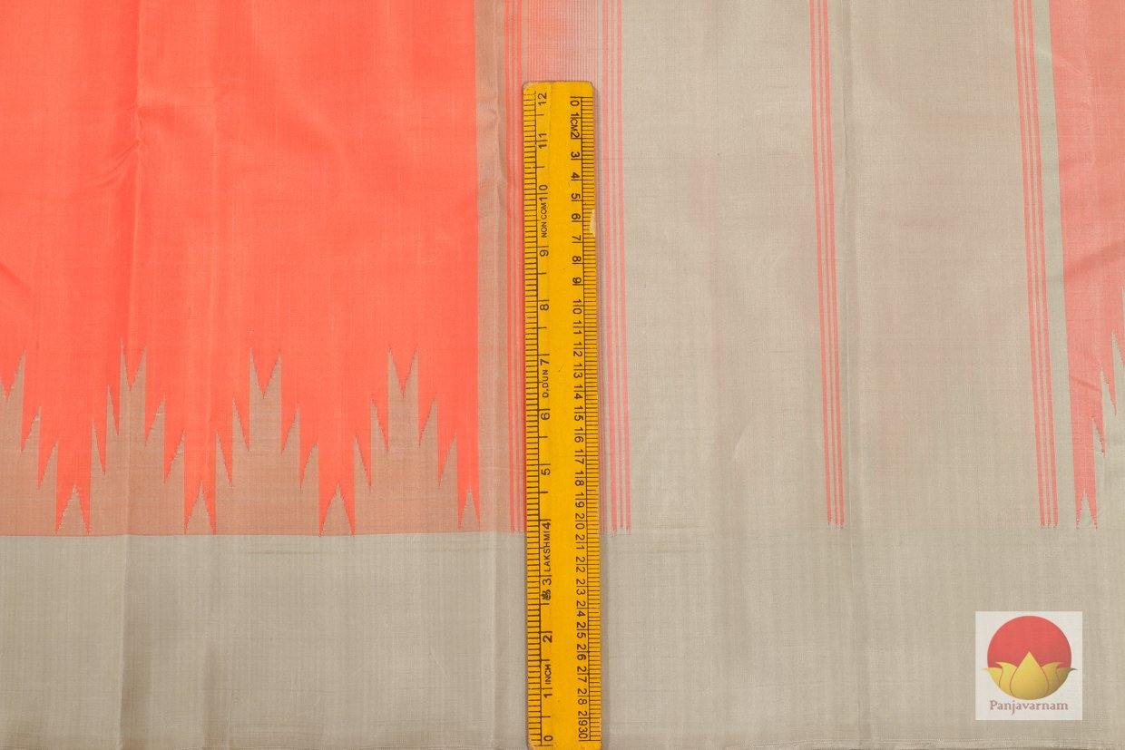 Kanchipuram Silk Saree - Handwoven Pure Silk - Temple Korvai Border - PV SH NZ 170 - Archives - Silk Sari - Panjavarnam