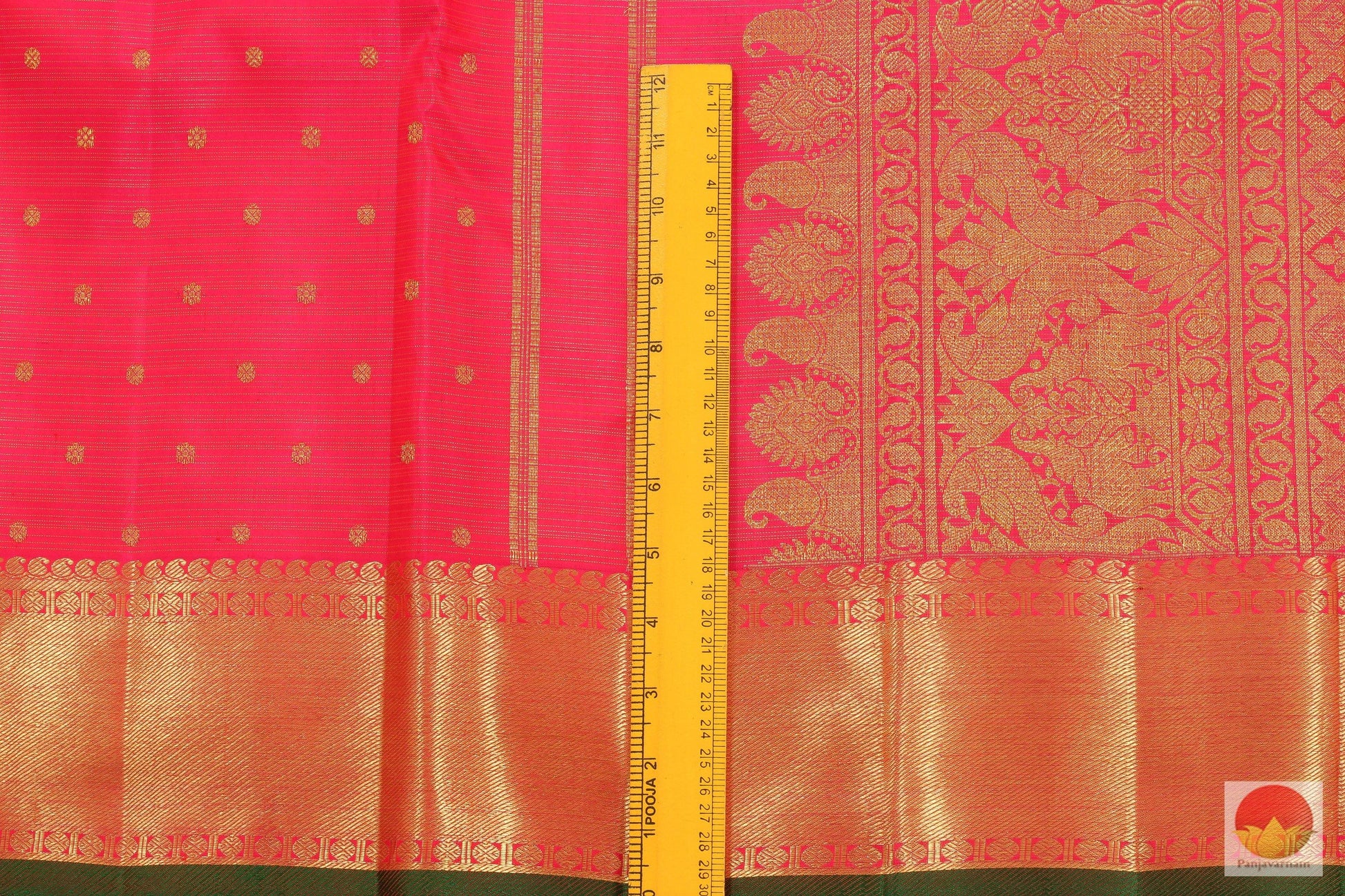 Kanchipuram Silk Saree - Handwoven Pure Silk - Vaira Oosi - Pure Zari - PV G 1980 Archives - Silk Sari - Panjavarnam