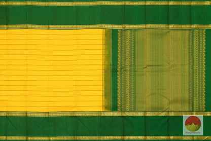 Kanchipuram Silk Saree - Handwoven Pure Silk - Veldhari Stripes - Pure Zari - PV J 116B - Archives - Silk Sari - Panjavarnam