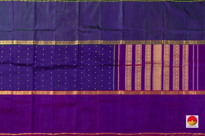 Kanchipuram Silk Saree - Mubbagam - Handwoven Pure Silk - Pure Zari - PV ABI 2719 - Silk Sari - Panjavarnam