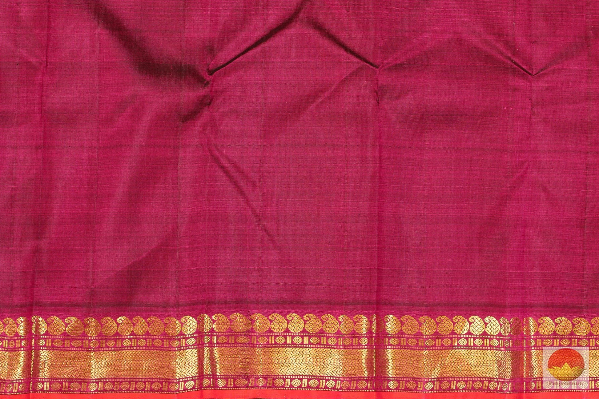 Kanchipuram Silk Saree - Pink & Magenta - Handwoven - Pai Kattam - Pure Zari - PV J 7444 Archives - Silk Sari - Panjavarnam