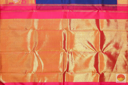 Kanchipuram Silk Saree - Royal Blue & Pink - Pure Zari - PV G 1930 Archives - Silk Sari - Panjavarnam
