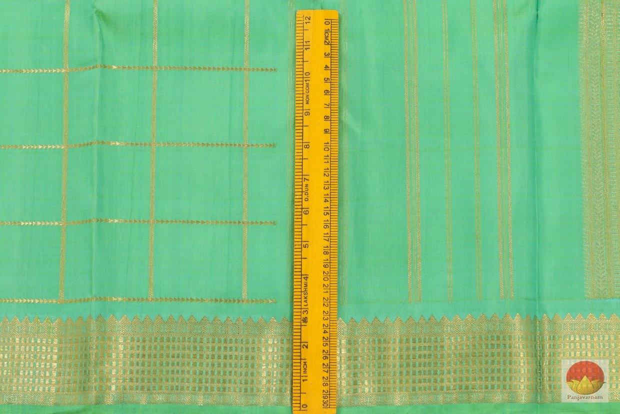 Kanchipuram Silk Saree - Turquoise Green - Handwoven Pure Silk - Pure Zari - PV SVS 2050 Archives - Silk Sari - Panjavarnam