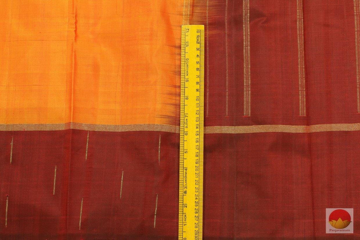 Kanchipuram Silk Saree - Yellow & Maroon - Handwoven Pure Silk Saree - Pure Zari - PV SVS 2055 Archives - Silk Sari - Panjavarnam